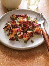 Grilled Octopus Salad Ricardo Recipe Octopus Salad Mediterranean Seafood Recipe Grilled Octopus