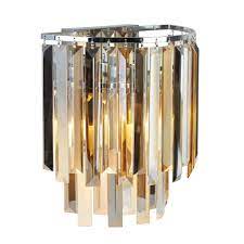 Chrome ceiling light size modern light luxury crystal wall lamp simple living room background wall bedside wall light. Modern Crystal Wall Light Smoked Clear Amber Prisms Lightbox