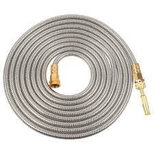 It would be fair to assume that a steel hose would be too heavy for most users, but at under 3½ lbs, it's perfectly light and easy to manoeuvre. Amazon Com Veragreen Stainless Steel Metal Garden Hose 304 Stainless Steel Water Hose With Solid Metal Fittings And Newest Spray Nozzle Lightweight Kink Free Durable And Easy To Store 25ft Patio Lawn