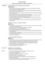 assistant athletic resume samples