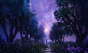 Want to take your stargazing hobby to the next level? Hd Wallpaper Forest Starry Sky Art Purple Fabulous Wallpaper Flare