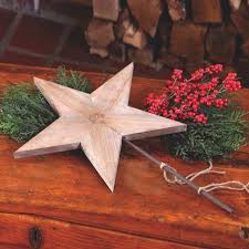 Vintage French Soul Wooden Star Tree Topper With Metal Post Christmas Tree Star Topper Diy Tree Topper Christmas Tree Star