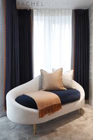 One is to place it at the foot of the bed like you would a bench. Master Bedroom Rachel Winham Interior Design Sofa Design Curved Sofa Bedroom Design