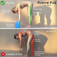 Today S Getstretchy Pose Is Forward Fold With A Modification This Picture Is Showing An Option For You To Do If You Have Ti Yoga Tips Yoga Postures Easy Yoga