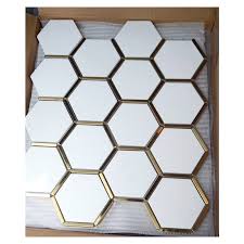 The top countries of suppliers are india, china, and. Large Hexagon Marble Mosaic Tile White Thossos Bathroom Tile Kitchen Backsplash Natural Stone Gold Inlay Decorative Wall Tiles Buy Stone Tile Backsplash Natural Stone Marble Floor Tile Mosaic Tile Bathroom Wall Tiles Product