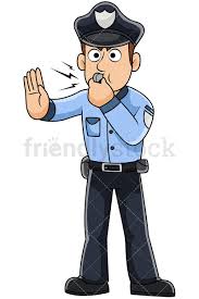 Male Police Officer Blowing Whistle Vector Cartoon Clipart Friendlystock Police Women Police Officer Female Police Officers