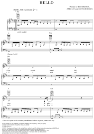 Buy Hello Sheet Music By Evanescence For Piano Vocal Chords