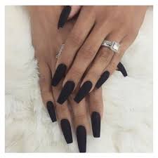 Acrylic Summer Long Black Coffin Nails Black Matte Coffin Nails Pinterest Liked On Polyvore Featuring Beauty Products And Nail Care Gorgeous Nails Coffin Nails Matte Black Acrylic Nails