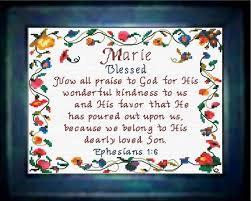Marie Name Blessings Personalized Cross Stitch Design From Joyful Expressions Names With Meaning Personalized Cross Cross Stitch