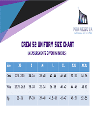 Fillable Online Crew 52 Uniform Size Chart Fax Email Print