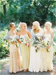 Bohemian Wedding Ideas How Pretty Are These Bohemian Style Bridesmaid S Wedding Ideas Wedding Dresses Hippie Hippie Wedding Yellow Bridesmaid Dresses