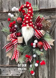 Gnome Wreath Christmas Gnome Wreath Winter Wreath Gnome Etsy Christmas Wreaths Diy Christmas Wreaths Christmas Decorations