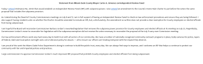 Maybe you would like to learn more about one of these? Mayor Carlos A Gimenez On Twitter Today I Vetoed The Ordinance That Would Establish An Independent Review Panel Irp With Subpoena Power I M Hopeful The Miamidadebcc Will Reconsider Barbarajordan1 S Reworked Legislation That
