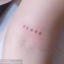 Crescent moon and star tattoo. Tattoo Tagged With Small Astronomy Bicep Micro Wittybutton Tiny Ifttt Little Crescent Moon Star Minimalist Moon Sun Inked App Com