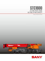 Sany Stc1600 160t Mobile Crane Sany Pdf Catalogs