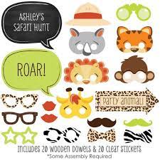 Jungle Animals Photo Booth Kit 20 Safari Jungle Photobooth Props With Custom Talk Bubble For Funfari Fun Safari Jungle Party First Birthday Party Decorations Kids Party Decorations Photo Booth Kit