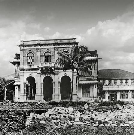 Tarala', built Late 18th Century, Mazagaon, Bombay (Mumbai). This grand mansion was built by the Parsi Wadia family in the late 18th Century. In the early 19th century it was the home