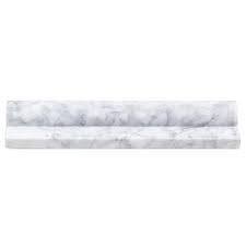 Stone center online carrara white marble 2x12 chair rail trim molding polished for kitchen backsplash bathroom flooring shower surround dining room entryway corrido spa (1 piece) $14.90. Carrara White Italian Carrera Marble Chair Rail Bullnose Trim Molding 2 X 12 Polished Tiles Building Materials Migalio Com