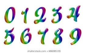 One two three four numbers. Zero One Two Three Four Five Six Seven Eight Nine 0 1 2 3 4 5 6 7 8 9 Calligraphic 3d Rendered Digits Numbers Colored With Rgb Rainbow Zahlen