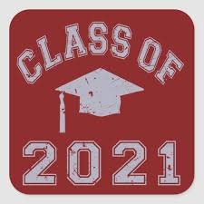 Class Of 2021 Graduation Grey 2 Square Sticker Zazzle Com In 2020 Senior Year Of High School Graduation Invitations School Invitation