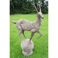 Deer stags, new york, ny. Rudenko Deer Young Cast Iron Deer Mounted Onto An Integral Ball Plinth Black Country Metalworks
