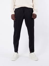 M Terry Gabardine Cropped Trousers Black