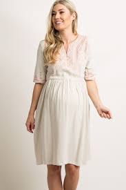Mauve Embroidered Linen Babydoll Dress Dresses For Pregnant Women Maternity Dresses Dresses