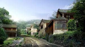 Rain In Chinese Village Wallpaper Countryside Wallpaper Home Wallpaper Desktop Wallpapers Backgrounds