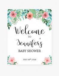 Floral Shower Welcome Sign Printable By Littlesizzle Printable Baby Shower Predictions Hd Png Download Kindpng