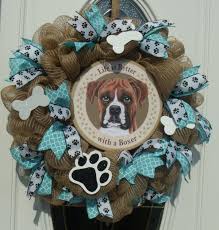 Boxer Dog Mesh Wreath Life Is Better Door Decor Dog Decor Pet Wreath Handmade By Meshwreathsnmore On Etsy Dog Wreath Pet Wreath Handmade