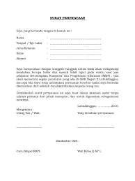 Saya yang bertanda tangan di bawah ini. 5 Contoh Surat Pernyataan Tidak Melakukan Pelanggaran Siswa File Word