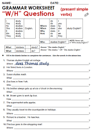 W H Questions Present Simple Wh Questions Worksheets English Grammar This Or That Questions