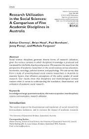 We did not find results for: Pdf Research Utilization In The Social Sciences A Comparison Of Five Academic Disciplines In Australia