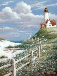 Maybe you would like to learn more about one of these? T C Chiu Lighthouse With Fence Painting Lighthouse With Fence Print For Sale