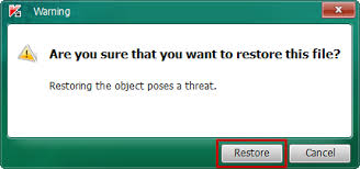 How To Restore A File Removed During Scan By Kaspersky Virus Removal Tool