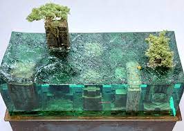 作品名 水の中の夜景 制作 masaki diorama aquarium model