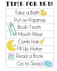 Free Printable Bedtime Routines Chart Not Quite Susie