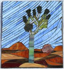 The Joshua Tree Stained Glass And Agate Mosaic Etsy Mosaic Art Projects Tree Mosaic Mosaic Artwork