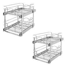 Home depot storage cabinets getcraze co. Household Essentials Free Standing Double Pull Out Baskets Under Sink Shelf Silver Storage Organization Kitchen Dining Fcteutonia05 De