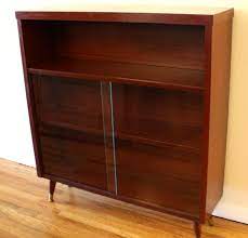 Mid century modern bookcase with doors. Picked Vintage Bookcase With Glass Doors Modern Bookcase Bookcase