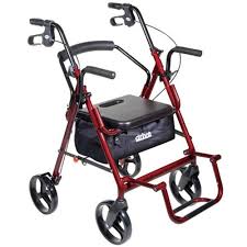 Drive Medical Duet Transport Wheelchair Rollator Walker Transport Chair Transport Wheelchair Medical Supplies