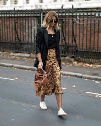 Emma Hill Printed Skirt Outfit Skirt And Sneakers Leopard Print Skirt Outfit