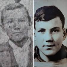From right to left James Allen Steele( my great grandfather), Howbert Frank  Allen Steele ( my father), Ethan Chad Mills ( my son) ☺I see a strong  resemblance.