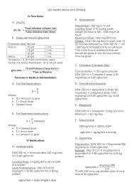 iv medications and others iv flow rates ml hr drops per