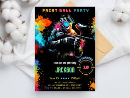 Paintball Birthday Invitation Boy EDITABLE Paintball Party Invite Template  Paint Platters Teen Tween Paintballer Instant Download V30 - Etsy Israel