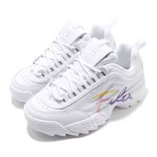 Details About Fila Disruptor 2 Script White Pink Yellow Women Chunky Daddy Fashion Shoes