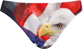 Men's Bald Eagle with American Flag Swim Briefs Swimsuit Bikini Drawstring  Swimwear Sexy Bathing Suit Small | Amazon.com