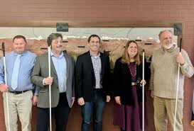 Jason crow on foreign policy. Rep Jason Crow With Brent Scott Julie And Dan In Front Of The Mural Colorado Center For The Blind