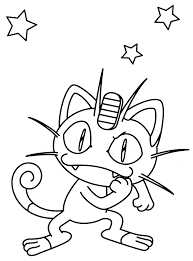 Meowth Coloring Pages Pokemon Sketch Pokemon Coloring