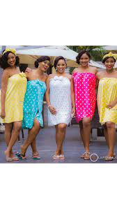 Nigerian Bride And Bridesmaids Kokies World Of Gifts Www Loveweddingsng African Print Fashion Dresses African Bridesmaid Dresses African Clothing Styles